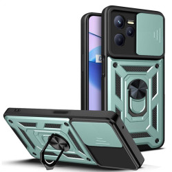 Хибриден гръб със стойка за Realme C35 - зелен металик