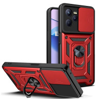 Хибриден гръб със стойка за Realme C35 - червен