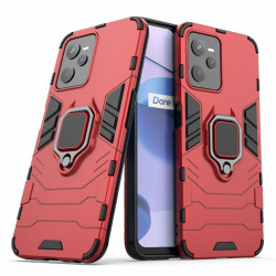 Хибриден гръб със стойка за Realme C35 - червен