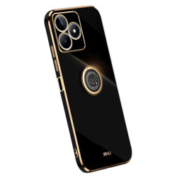 Хибриден гръб със стойка тип пръстен марка XINLI за Realme C53 - черен