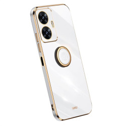 Силиконов гръб със стойка тип пръстен марка XINLI за Realme C55 - бял
