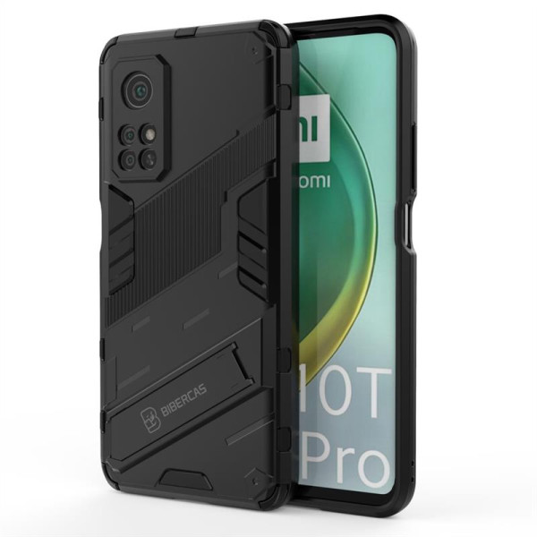 Хибриден гръб със стойка марка BIBERCAS за Xiaomi Mi 10T 5G/10T Pro 5G - черен