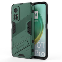 Хибриден гръб със стойка марка BIBERCAS за Xiaomi Mi 10T 5G/10T Pro 5G - зелен металик