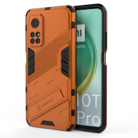 Хибриден гръб със стойка марка BIBERCAS за Xiaomi Mi 10T 5G/10T Pro 5G - оранжев