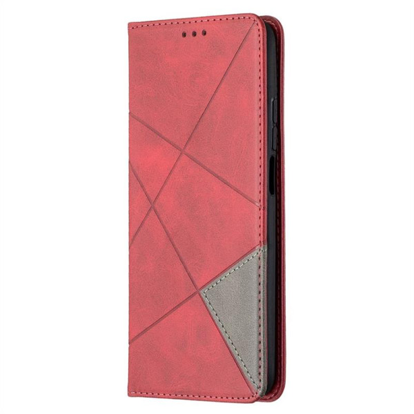 Кожен калъф тип портмоне марка BINFEN COLOR за Xiaomi Mi 10T 5G/10T Pro 5G - червен със сив триъгълник Кожен калъф тип портмоне марка BINFEN COLOR за Xiaomi Mi 10T 5G/10T Pro 5G - червен със сив триъгълник