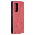Кожен калъф тип портмоне марка BINFEN COLOR за Xiaomi Mi 10T 5G/10T Pro 5G - червен със сив триъгълник - 1 Кожен калъф тип портмоне марка BINFEN COLOR за Xiaomi Mi 10T 5G/10T Pro 5G - червен със сив триъгълник - 1