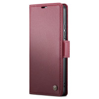 Кожен калъф страничен flip марка CASEME за Xiaomi 10T 5G/10T Pro 5G  &ndash; винено червен