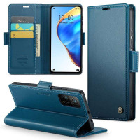 Кожен калъф страничен flip марка CASEME за Xiaomi 10T 5G/10T Pro 5G – тюркоазен