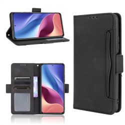 Кожен калъф тип портмоне с магнитна закопчалка за Xiaomi Mi 11i 5G/POCO F3 5G - черен