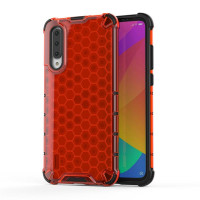 Хибриден гръб с ромбоидна шарка за Xiaomi Mi A3 - червен