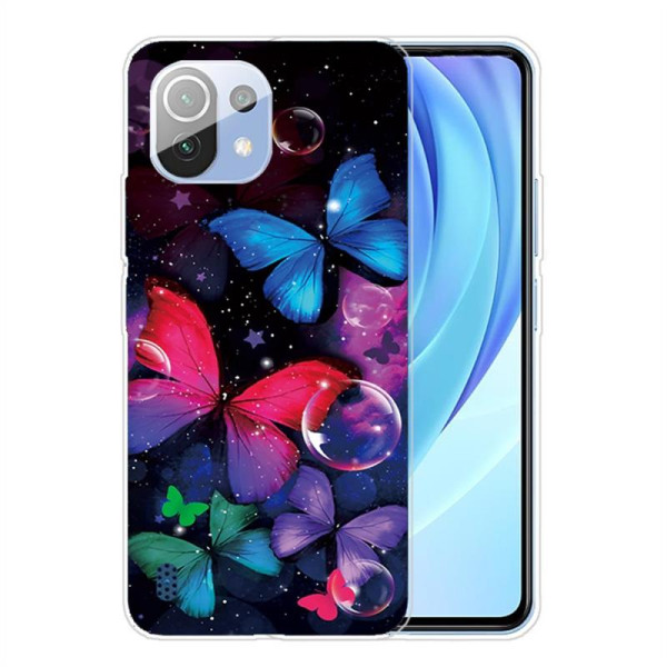 Силиконов гръб за Xiaomi Mi 11 Lite - шарени пеперуди
