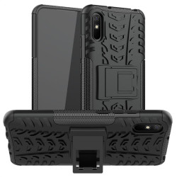 Двупластов гръб със стойка за Xiaomi Redmi 9A - черен