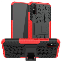 Двупластов гръб със стойка за Xiaomi Redmi 9A - червен