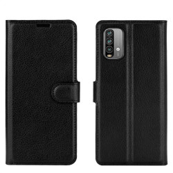 Кожен калъф тип портмоне за Xiaomi Redmi 9T - черен