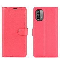 Кожен калъф тип портмоне за Xiaomi Redmi 9T - червен