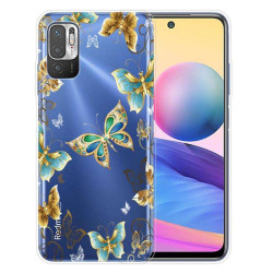 Силиконов гръб за Xiaomi Redmi Note 10 5G/POCO M3 Pro - зелени пеперуди