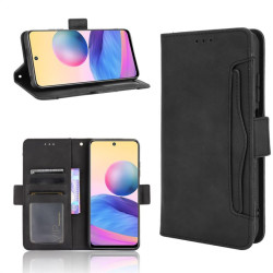 Кожен калъф тип портмоне с магнитна закопчалка за Xiaomi Redmi Note 10 5G/POCO M3 Pro - черен