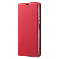 Кожен калъф страничен flip марка FORWENW за Xiaomi Redmi Note 10 Pro – червен
