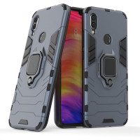 Хибриден гръб със стойка за Xiaomi Redmi Note 7 - стоманено син