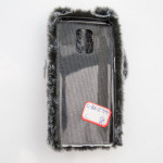 Пухкав силиконов гръб зайче за Xiaomi Redmi Note 9 Pro - тъмно сив - 0