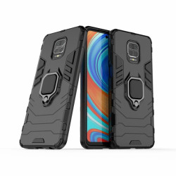 Хибриден гръб със стойка за Xiaomi Redmi Note 9 Pro - черен
