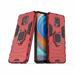 Хибриден гръб със стойка за Xiaomi Redmi Note 9 Pro - червен