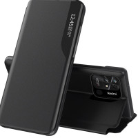 Тънък кожен калъф за Xiaomi Redmi 10C – черен