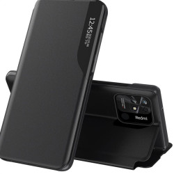 Тънък кожен калъф за Xiaomi Redmi 10C – черен