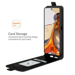 Кожен калъф flip за Xiaomi 11T 5G/11T - черен