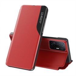 Тънък кожен калъф за Xiaomi 11T 5G/11T Pro – червен