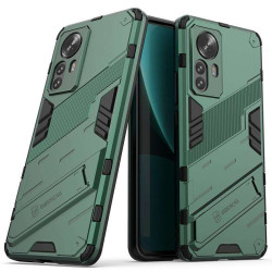Хибриден гръб със стойка марка BIBERCAS за Xiaomi 12 Pro - зелен металик