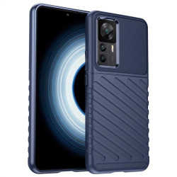 Подсилен силиконов гръб на черти за Xiaomi 12T 5G/12T Pro - тъмно син