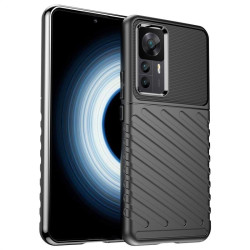 Подсилен силиконов гръб на черти за Xiaomi 12T 5G/12T Pro - черен