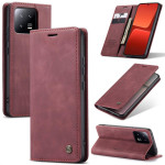 Калъф страничен flip марка CASEME за Xiaomi 13 – винено червен Калъф страничен flip марка CASEME за Xiaomi 13 – винено червен