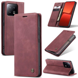 Калъф страничен flip марка CASEME за Xiaomi 13 – винено червен