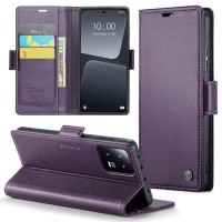 Кожен калъф страничен flip марка CASEME за Xiaomi 13 – лилав