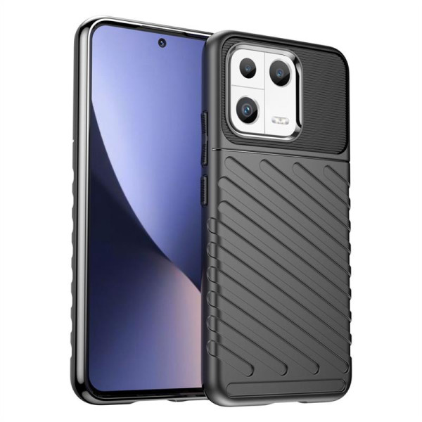 Подсилен силиконов гръб на черти за Xiaomi 13 - черен