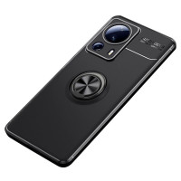 Силиконов гръб със стойка тип пръстен за Xiaomi 13 Lite - черен