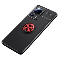 Силиконов гръб със стойка тип пръстен за Xiaomi 13 Lite - червен