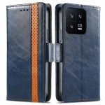 Кожен калъф тип портмоне за Xiaomi 13 - син с лента Кожен калъф тип портмоне за Xiaomi 13 - син с лента
