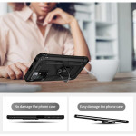 Хибриден гръб със стойка тип пръстен за Xiaomi Redmi 10 - черен - 1