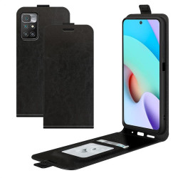 Кожен калъф flip за Xiaomi Redmi 10 - черен