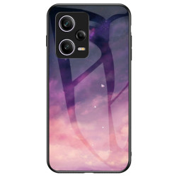 Силиконов кейс със стъклен гръб за Xiaomi Redmi Note 12 Pro 5G - лилаво небе