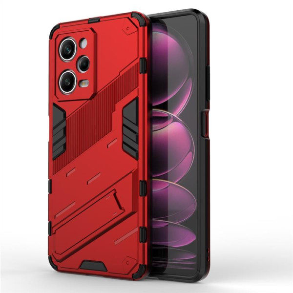 Хибриден гръб със стойка марка BIBERCAS за Xiaomi Redmi Note 12 Pro 5G - червен