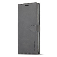 Кожен калъф тип портмоне марка LC.IMEEKE за Xiaomi Redmi Note 12 Pro 5G - сив
