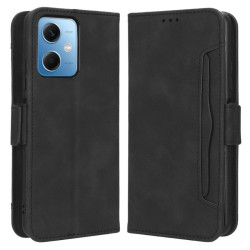 Кожен калъф тип портмоне с магнитна закопчалка за Xiaomi Redmi Note 12 5G - черен