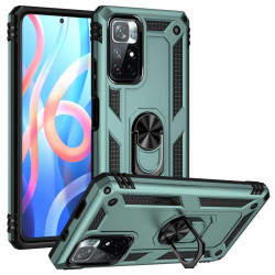 Хибриден гръб със стойка за POCO M4 Pro - зелен металик
