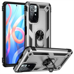 Хибриден гръб със стойка за POCO M4 Pro - сребрист