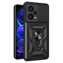Хибриден гръб със стойка за Xiaomi Redmi Note 12 Pro+ 5G - черен