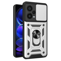 Хибриден гръб със стойка за Xiaomi Redmi Note 12 Pro+ 5G - бял